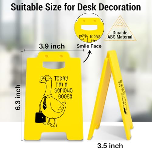 Funny Silly Goose Office Desk Decor - Today I'm a Serious Goose Cubicle Decor - Fun Gag Gifts for Coworkers Colleagues Staff - color: color-G
