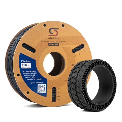 Siraya Tech Fibreheart ABS-GF 3D Printer Filament, High-Temp, Black, 1kg - color: Abs-gf Black