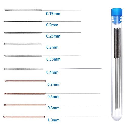 HiLetgo 10pcs/Lot Nozzle Cleaning Needles 3D Printer Parts 0.15 0.2 0.25 0.3 0.35 0.4 0.5 0.6 0.8 1.0mm Stainless Steel Nozzle Cleaning Needles Kit for Drills