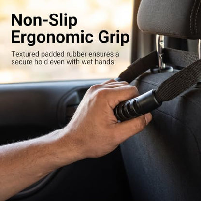 2 PCS Car Headrest Grab Handles, Heavy‑Duty Metal Reinforced Hand Hold Grips, Secure Non‑Slip Passenger Grip Strap, Interior Roof Grab Handles, Compatible with 2007‑2026 Wrangler JK JL JT