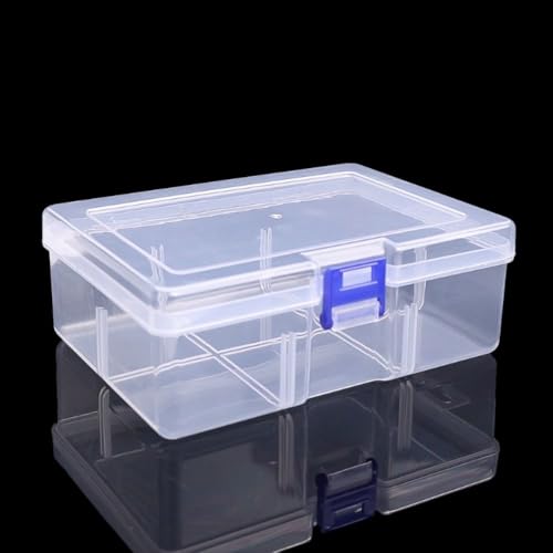 Dustproof Transparent Large Capacity Plastic Container Storage Box Screw Sewing Cases Jewelry Display Box Practical Toolbox(White) - color: White