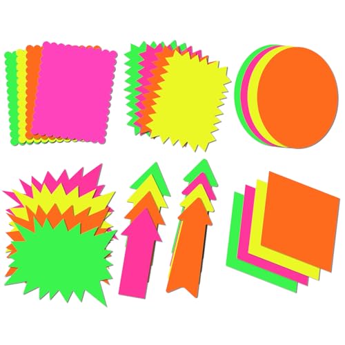 Large 9.5x11.5in Neon Burst Star Cutouts 28 Pcs School Poster Board Signs