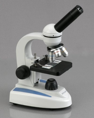 AmScope M149B Compound Monocular Microscope, WF10x and WF20x Eyepieces
