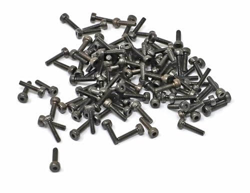 iexcell 100 Pcs M2 x 8mm Thread Pitch 0.4 mm Alloy Steel 12.9 Grade Hex Socket Head Cap Screws Bolts Kit, Black Oxide Finish - size: M2 x 8mm