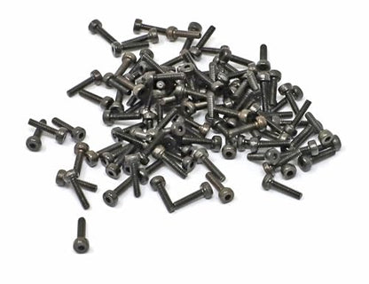 iexcell 100 Pcs M2 x 8mm Thread Pitch 0.4 mm Alloy Steel 12.9 Grade Hex Socket Head Cap Screws Bolts Kit, Black Oxide Finish - size: M2 x 8mm
