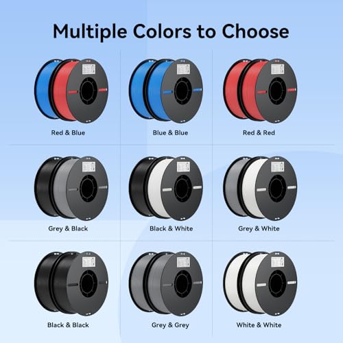Creality PLA 3D Printer Filament, Multicolor, 12-Pack, 12KG Total - color: Black*4+white*4+grey*4 Pla, size: 12kg