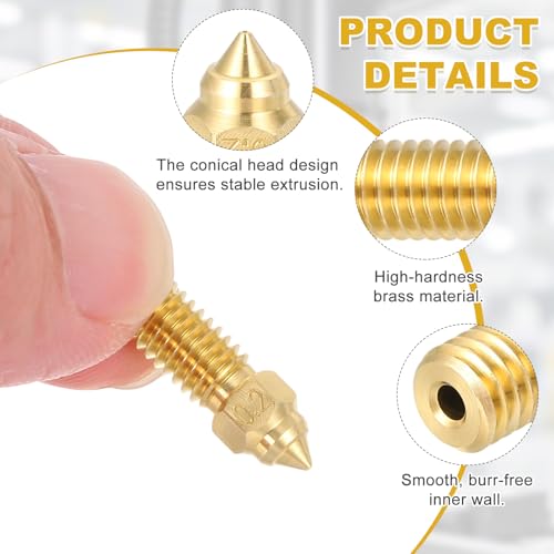 uxcell 10 Pcs 0.8mm Brass Nozzles M6 Thread for K1 3D Printers - size: 0.8mm