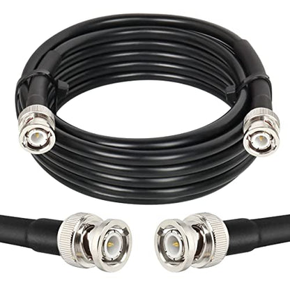 MOOKEERF BNC Cable 15ft,Low Loss KMR240 BNC Male to Male Coax Cable 50 Ohm for for Ham Radio, Network Analyzer, Modem, Oscilloscope, Signal Generator, Attenuator - size: 15FT