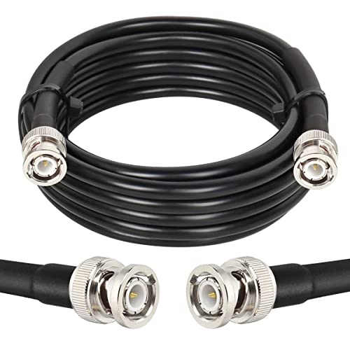 MOOKEERF BNC Cable 15ft,Low Loss KMR240 BNC Male to Male Coax Cable 50 Ohm for for Ham Radio, Network Analyzer, Modem, Oscilloscope, Signal Generator, Attenuator - size: 15FT