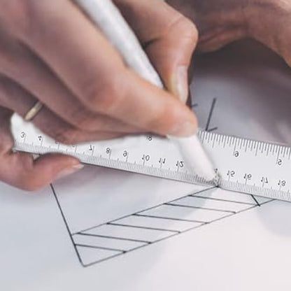 8 Pack 12 Inch Color Clear Ruler Plastic Rulers