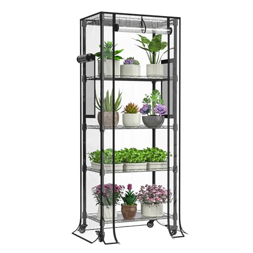 5-Tier Greenhouse for Indoor , 23.2" L×13.4" W×61.4" H - size: 5-Tier Large PVC greenhouse