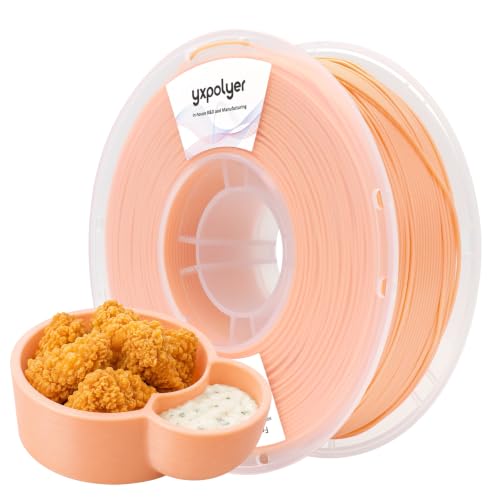 YXPOLYER PLA Plus 3D Printer Filament Food Grade PLA+ Pastel Orange 1kg - color: Light Orange