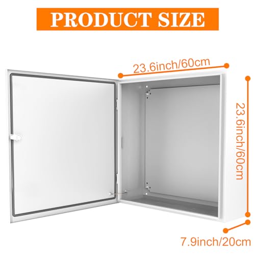 Outdoor Electrical Box 24 x 24 x 8'' Nema 4X Enclosure Waterproof Junction Box Electrical Enclosure Lockable Weatherproof Enclosure Box - size: 24 x 24 x 8''