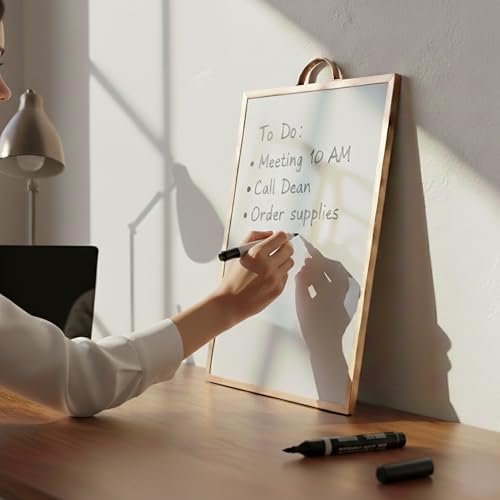 Magnetic Dry Erase Board 12x16 with Handle, Double Sided Portable Rose Gold Whiteboard for Home, Office, School & Kitchen - style: Rose Gold Handle