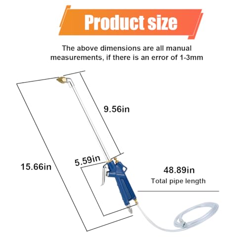Air Blow Gun Pneumatic Cleaning Spray Gun with 4Ft Hose - size: Bend Head
