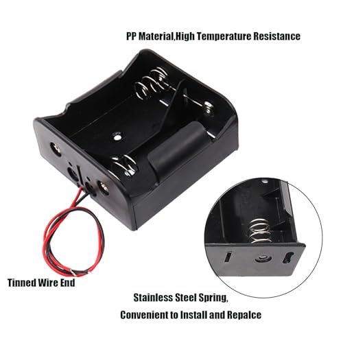 2pcs D Size Battery Holder 2 Slot D Cell Battery Holder 2X 1.5V 3V D Size Battery Case Box with Wire