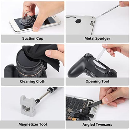 STREBITO Precision Screwdriver Set 142-Piece Computer Tool Kit Magnetic Screwdriver Set Laptop Screwdriver Kit Electronic Repair Kit Tech Toolkit for PC, Phone, Macbook, Nintendo, PS4, Xbox Controller - color: Grey