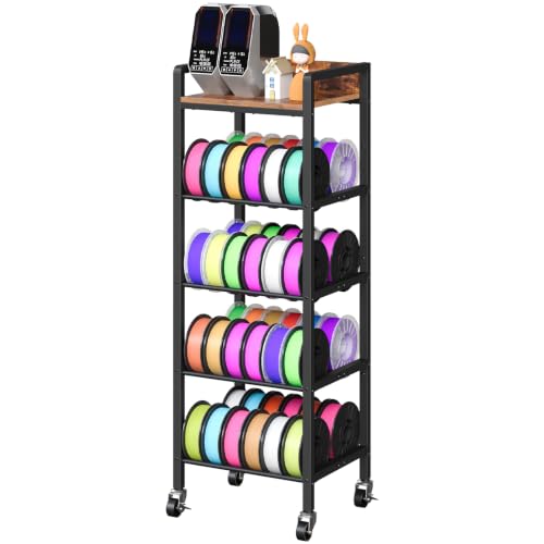 HOOBRO 3D Printer Filament Storage Rack with Wheels, Up to 48 Rolls