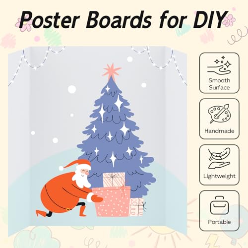 12 Pack Trifold Poster Board, 36x48 White Presentation Display Board - size: 36x48, style: 12 Pack