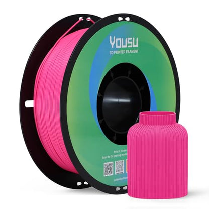 YOUSU Matte PLA 3D Printer Filament 1.75mm, Magenta 3D Printing Filament, A Variety of Colors and Unique Matte Effect, Excellent Print Quality, Easy to Print, Fit Most FDM Printers, 1kg (2.2lbs) - color: 08-matte Magenta, size: Matte PLA