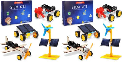 STEM Building Toys for Kids Ages 8-12, Science Experiments & Solar Car Projects (Pack of 2) - size: 5.9 x 8.3 x 1.6 inches (Pack of 2)