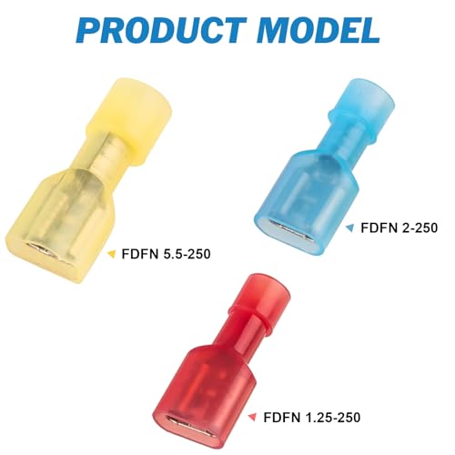 90PCS Female Spade Connector Kit Insulated Crimp Terminals