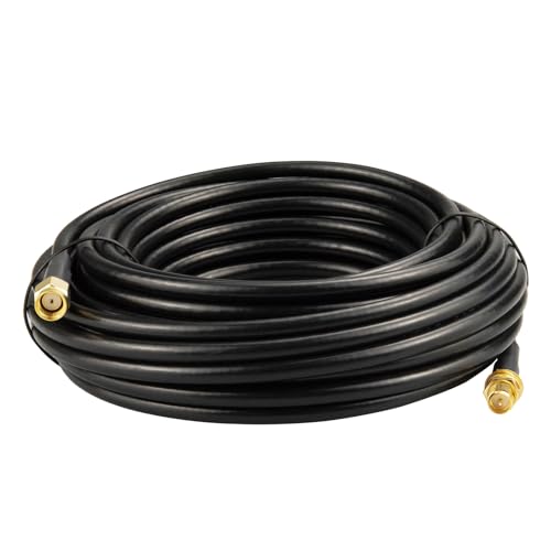 32.8ft Upgraded RP-SMA Female to RP-SMA Male BMR200 Cable LMR200 Equivalent RPSMA Extension Cable Ultra Low Loss for WiFi Router,Security Camera & Wireless Network Card Better Than RG58 - color: 32.8ft
