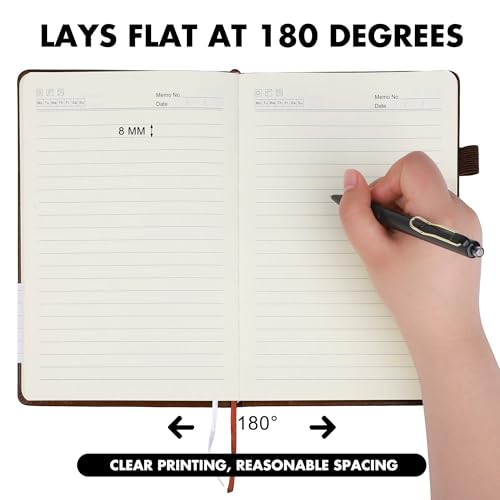 Aodaer 30 Set Lined Notebook Journals with Pens A5 Notebooks 100 GSM College Ruled Hardcover Notebook PU Leather Notepad with Pen Holder for Office School, 5.7 x 8.3 Inches, Dark Brown - color: Dark Brown