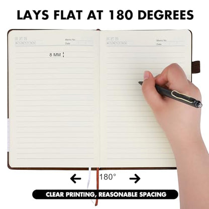 Aodaer 30 Set Lined Notebook Journals with Pens A5 Notebooks 100 GSM College Ruled Hardcover Notebook PU Leather Notepad with Pen Holder for Office School, 5.7 x 8.3 Inches, Dark Brown - color: Dark Brown