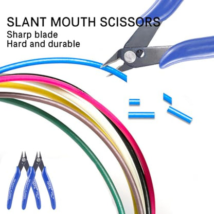 2 Pack Micro Wire Cutters, 5“ Mini Flush Cutter, Sharp Small Cutting Pliers