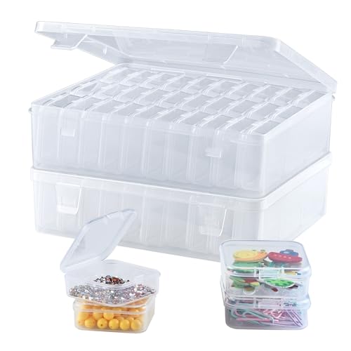 CGCG 2-Pack Small beads Organizer Box 8.8x6.7x2.4 Storage Case