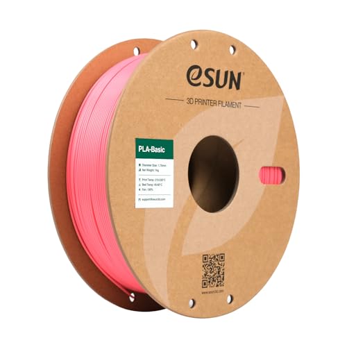eSUN PLA Basic Filament 1.75mm, 3D Printer Filament High Speed PLA for Fast Printing, 1KG Spool (2.2 LBS) 3D Printing Filament for High Speed 3D Printers, Pink - color: Pink, size: 1KG