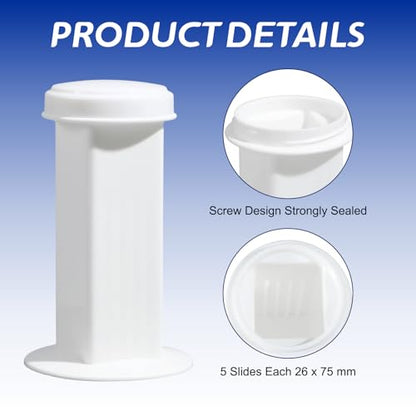 LemonRoad 4 Pack Coplin Staining Jar, Set with Lid, White