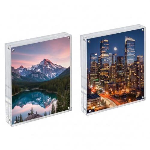 Azar Displays 104434-2PK Acrylic Photo Frame Magnetic 5x7 (2-Pack) - size: 5x7 (2-Pack)
