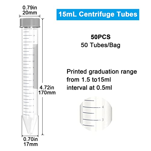ONiLAB 15mL Conical Centrifuge Tubes, 50 Pcs - style: 15ml-50pcs