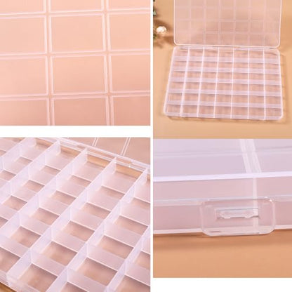 42 Grids Plastic Bead Organizer Beads Storage Containers Bead Holder Organizer Clear Storage Dividers Box for Jewelry Arts and Crafts (Pack of 3) - size: 9.2*6.5*0.7 inches(3 Pack)