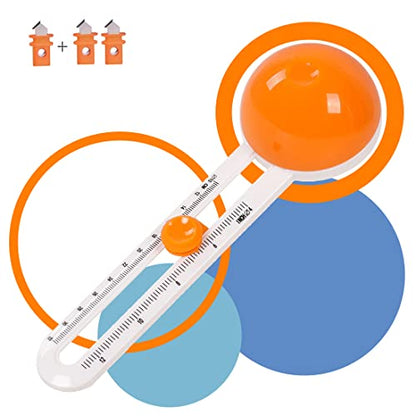 Circular Paper Cutter Cut Circle Paper Trimmer Scrapbooking Tool Rotary Cutter Craft Supplies, Round Cutting Knife Cards Cutters (included 3 blades) (Orange)