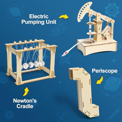 STEM Science Kits for Kids Ages 8-12, Wood Arts and Craft Kits for Boys 6-8, Wooden 3D Puzzles, STEM Toys for Boys Girls Age 8-12 5-7 8 10 12 13 14 Gift Idea. - style: SCIENCE-2