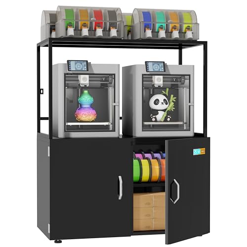 3D Printer Stand Multiple Printers Filament Storage,25% RH Control 90 Rolls 1kg Filament Dehumidification Cabinet 3D Printing Sealing and Protection for PLA/ABS/TPU/Nylon (Black 300L) - color: BLACK 300L