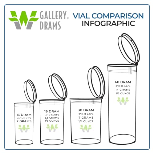 W Gallery 150 Green Vials - 30 Dram Pop Top Bottles, Child Resistant