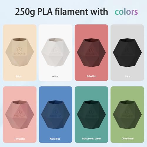 ERYONE PLA Filament 3D Printer Filament Bundle Multicolor 1.75mm +/- 0.03mm, PLA Filament 250g Spool, 8 Rolls, Matte PLA Series - color: Matte Pla Series, size: 2KG