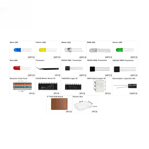 805Pcs Electronic Component Kit for Arduino,Raspberry Pi & STM32,STEM DIY