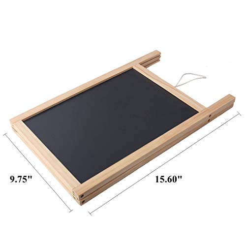 Freestanding Wooden A Frame Double Sided Chalkboard for Tabletop Menu Board, Wedding Message Sign - color: Black
