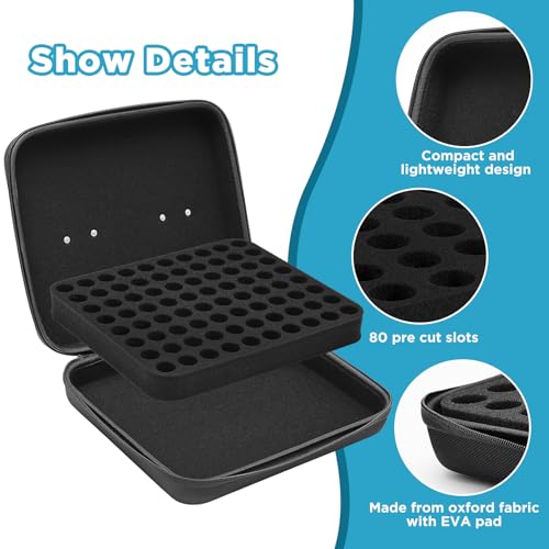 Teenyyou 80 Slots Peptide Case for Fridge Fits Standard 10ml Vials - color: Black, size: 80 Slots, style: Solid