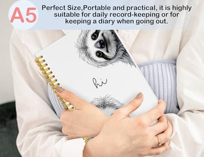 Sloth Notebook,Sloth Gifts for Women Girls Kids - color: White Sloth, style: White