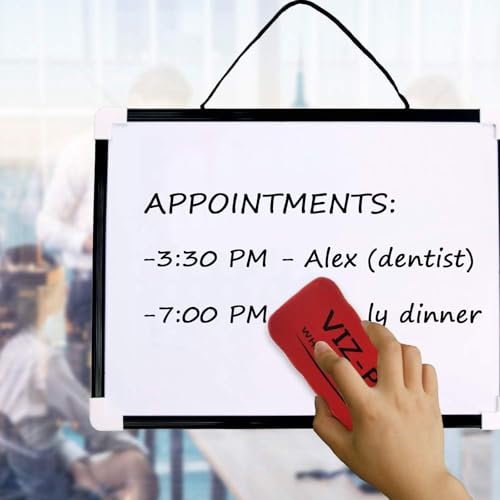VIZ-PRO Magnetic Dry Erase Board, 12" x 8" Small Hanging Whiteboard - size: A4-Magnetic-black