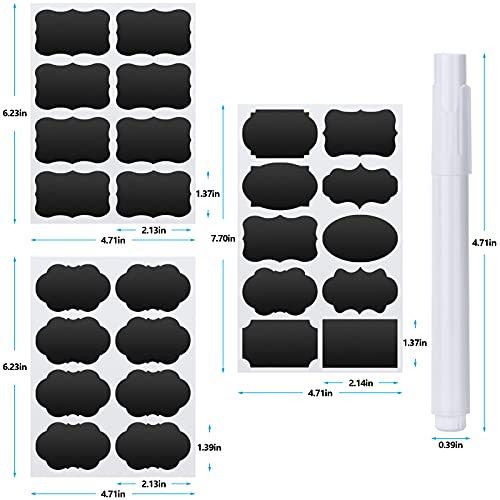 Chalkboard Labels - 180pcs Waterproof Reusable Blackboard Stickers with 2 Free Erasable White Chalk Marker, Mini Decorative Chalk Labels for Jars Containers Kitchen Home Pantry Office - style: 180 Labels Assorted Shapes