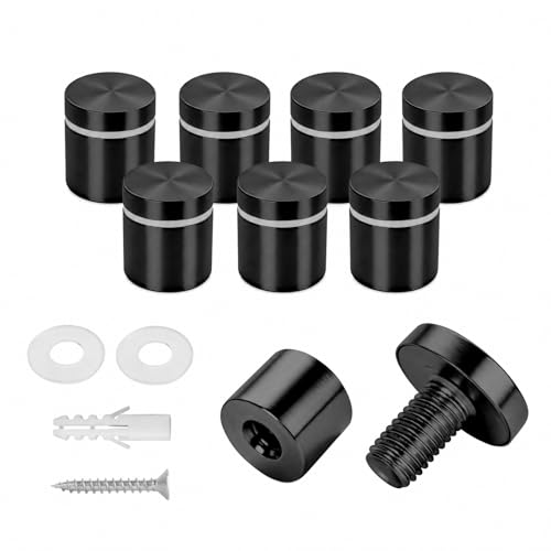 8 Pack 1" x 1" Stainless Steel Standoff Screws for Acrylic Signs, Black - color: Black, size: 1" x 1" , 8 Pcs
