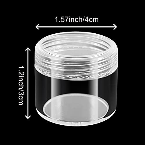 HOIGON 96 Pieces 20g 20ml Clear Plastic Sample Containers, Leak-Proof Round Cosmetic Jars with Lids, Small Pots for Creams, Lotions, Makeup, Colored Acrylics