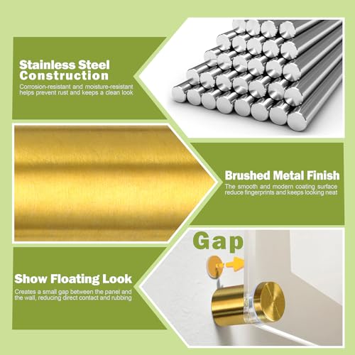 12 x 20mm (Dia. x L) Stainless Steel Standoff Screws - Gold - 4 Pieces - color: Gold, size: 12 x 20mm / 0.47" x 0.79"